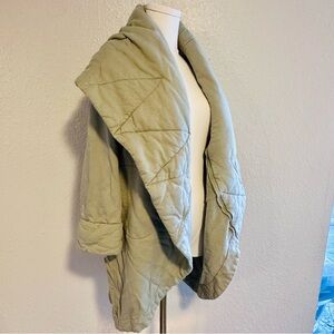 Young Fabulous & Broke Quilted Cocoon Cardigan Jacket M/L | Sage Green Oversized